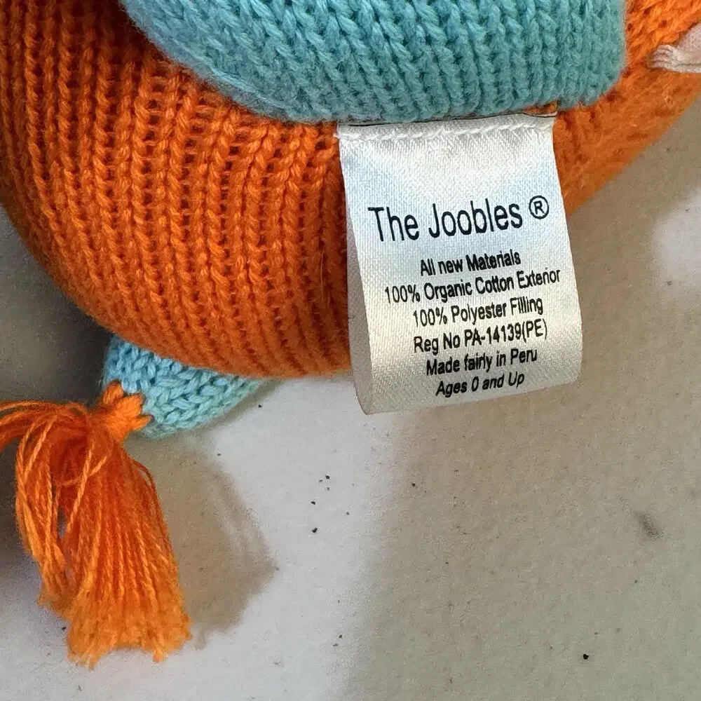 Joobles Jiffy The Giraffe Fair Trade Organic Cotton Stuffed Animal Plushie NWOT
